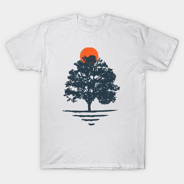 Minimalist Abstract Nature Art #35 Large Tree T-Shirt by Insightly Designs